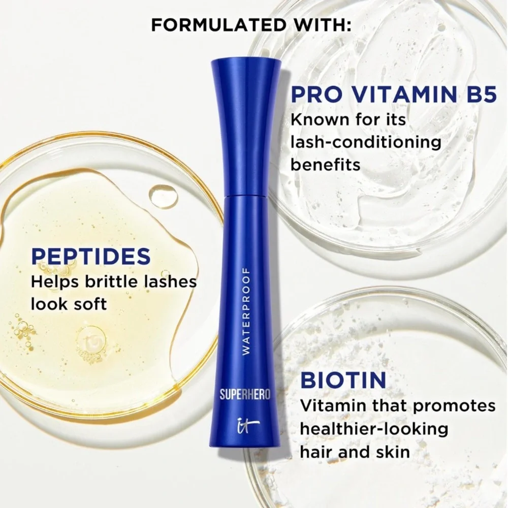 $7❤️‍🔥 It Cosmetics Superhero Volumizing Waterproof Mascara Mini 👁️🦸‍♂️ NEW